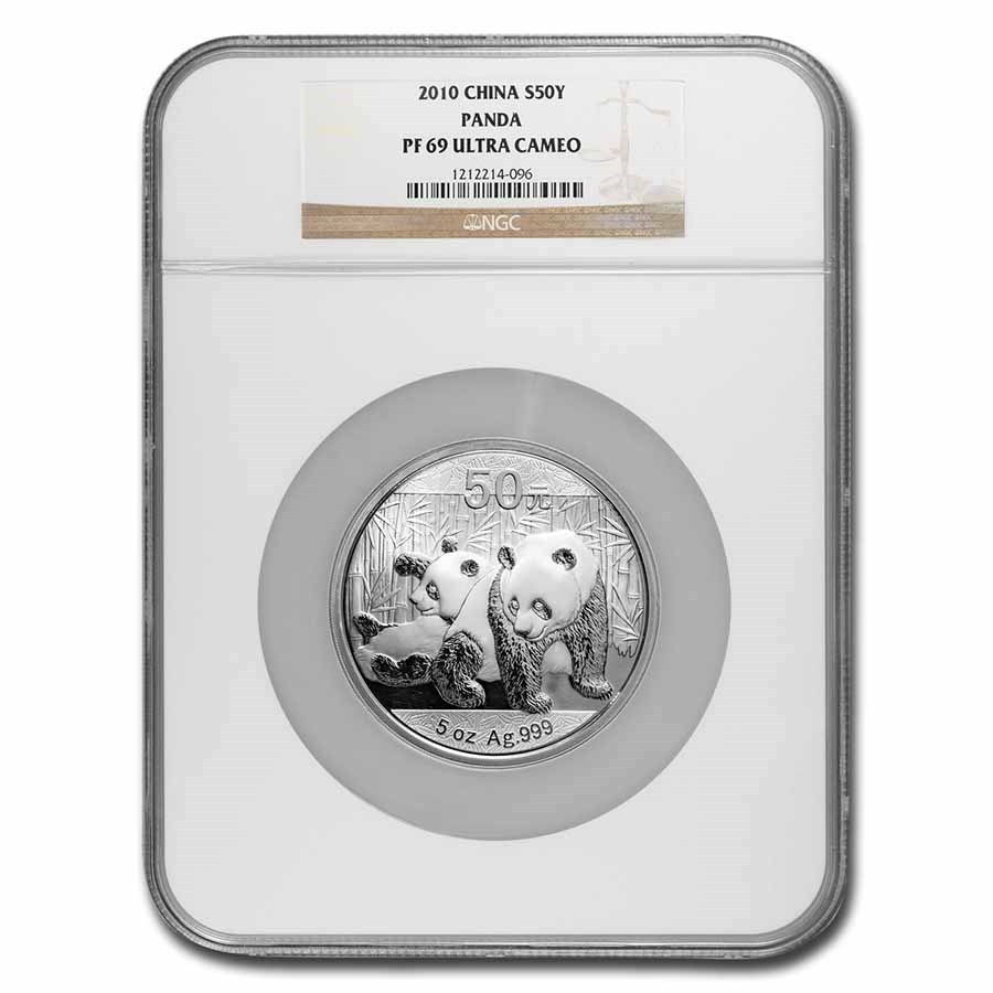 2010 China 5 oz Silver Panda PF-69 NGC