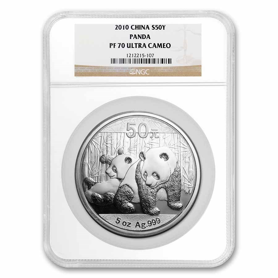 2010 China 5 oz Silver Panda PF-70 NGC