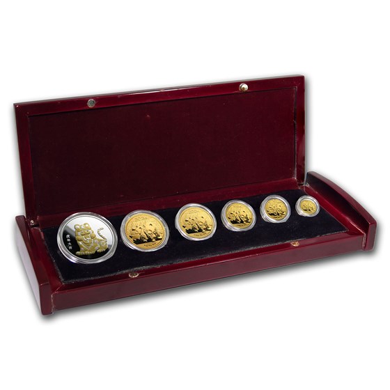 2010 China 6-Coin Gold Panda & Lunar Premium Tiger Set BU 2010 China 6-Coin Gold Panda & Lunar Premium Tiger Set BU
