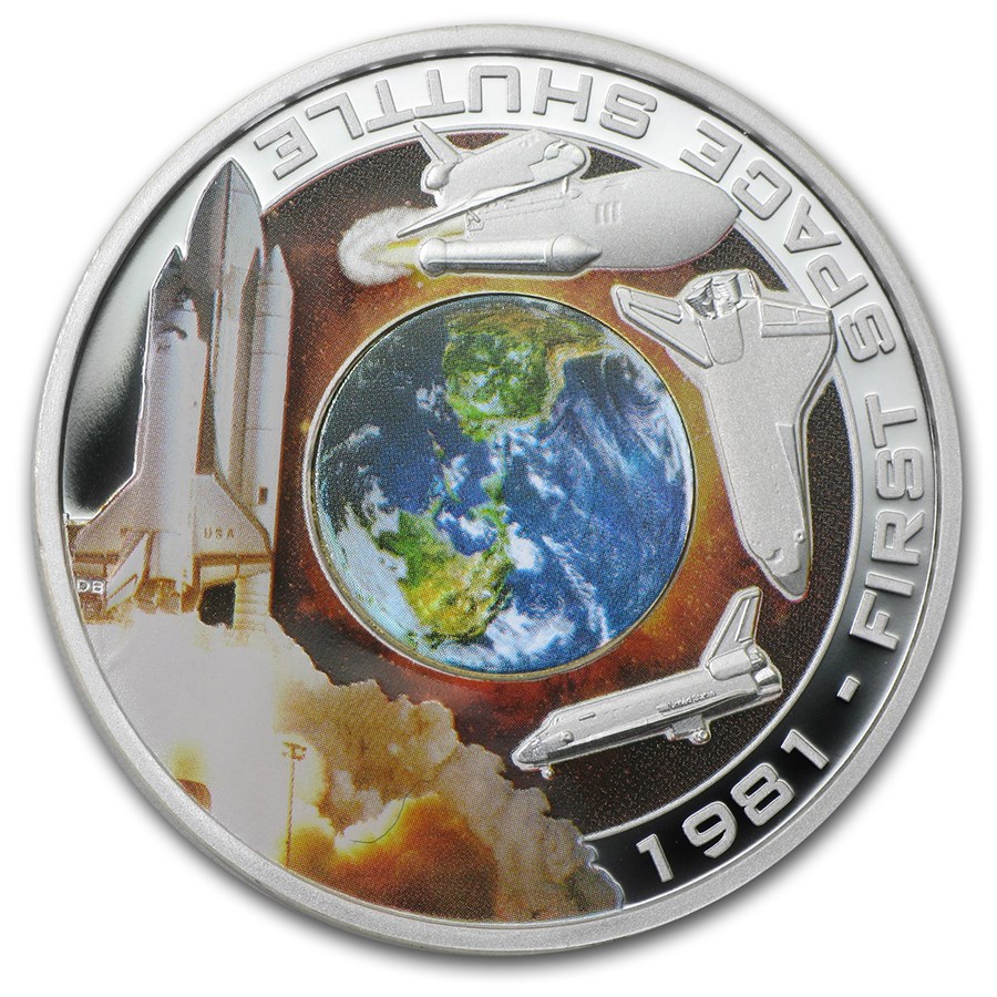 2010 Cook Islands 1 oz Silver 1st Space Shuttle (Orbit & Beyond)