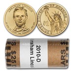 2010-D Abraham Lincoln Presidential Dollar 25-Coin Roll BU