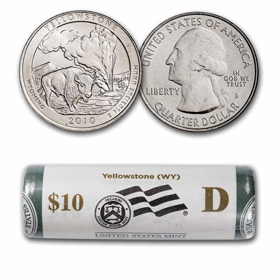 2010-D ATB Quarter Yellowstone National Park 40-Coin Roll BU 2010-D ATB Quarter Yellowstone National Park 40-Coin Roll BU