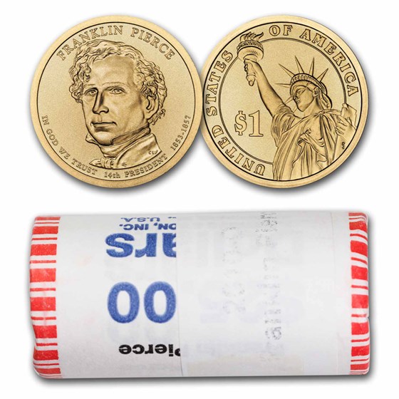 2010-D Franklin Pierce 25-Coin Presidential Dollar Roll BU