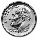 2010-D Roosevelt Dime 50-Coin Roll BU