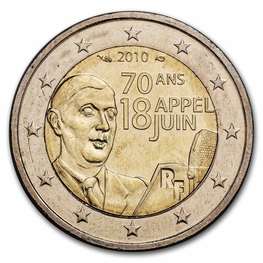 2010 France 2 Euro Charles de Gaulle BU