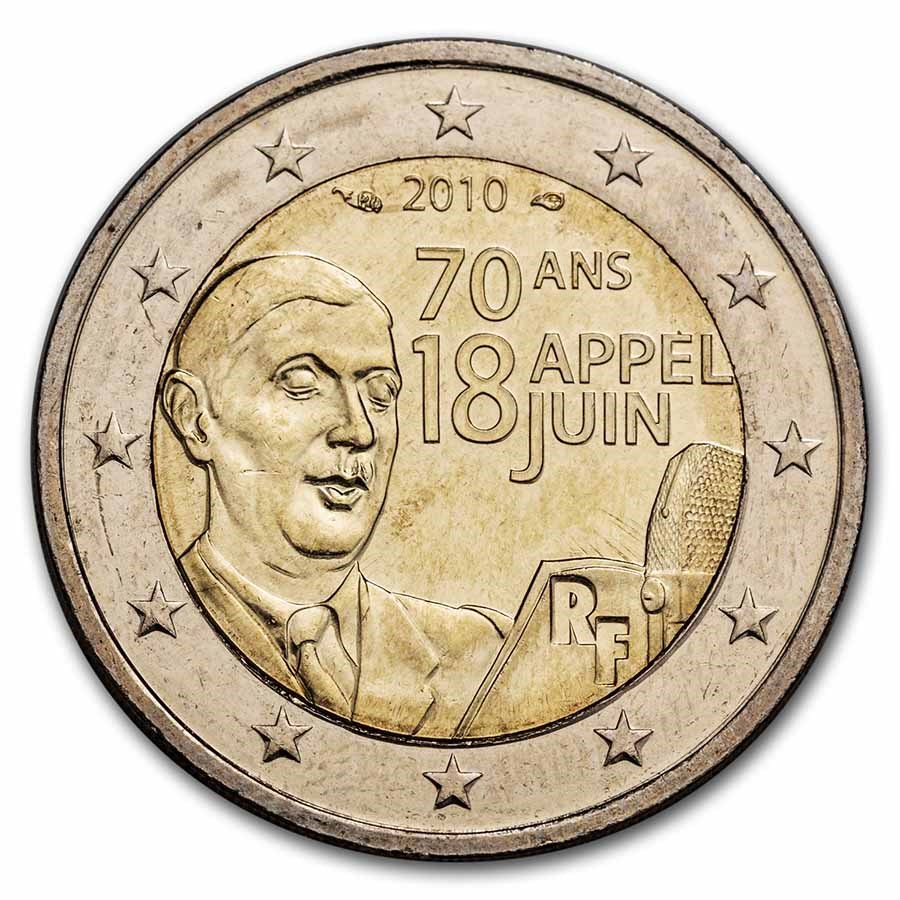 Buy 2010 France 2 Euro Charles de Gaulle BU APMEX Buy 2010 France 2 Euro Charles de Gaulle BU APMEX