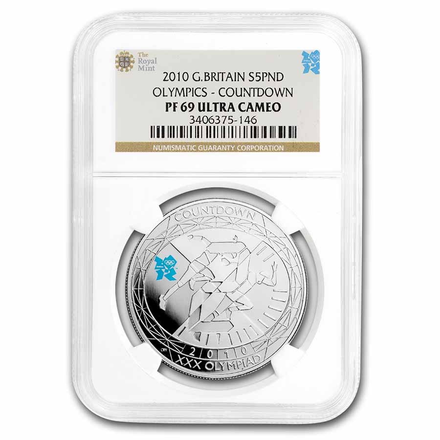 Buy 2010 GB Silver (Piedfort) Olympic Countdown NGC PF-69 UC (COA) | APMEX
