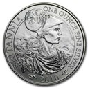 2010 Great Britain 1 oz Silver Britannia BU (Abrasions)