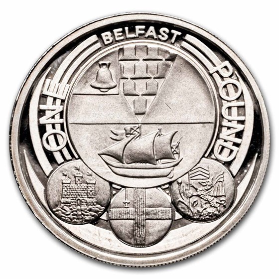 2010 Great Britain Belfast Silver £1 Pound Proof 2010 Great Britain Belfast Silver £1 Pound Proof