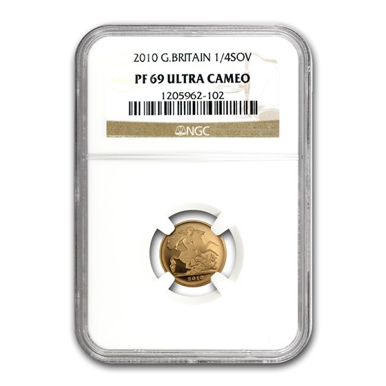 2010 Great Britain Gold 1/4 Sovereign PF-69 NGC 2010 Great Britain Gold 1/4 Sovereign PF-69 NGC