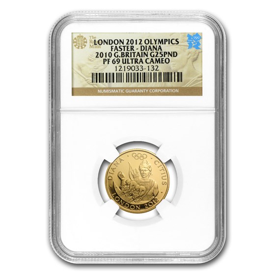 2010 Great Britain Gold £25 Olympics Faster Diana PF-69 NGC 2010 Great Britain Gold £25 Olympics Faster Diana PF-69 NGC