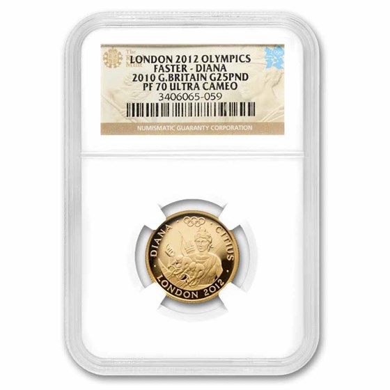 2010 Great Britain Gold £25 Olympics Faster Diana PF-70 NGC