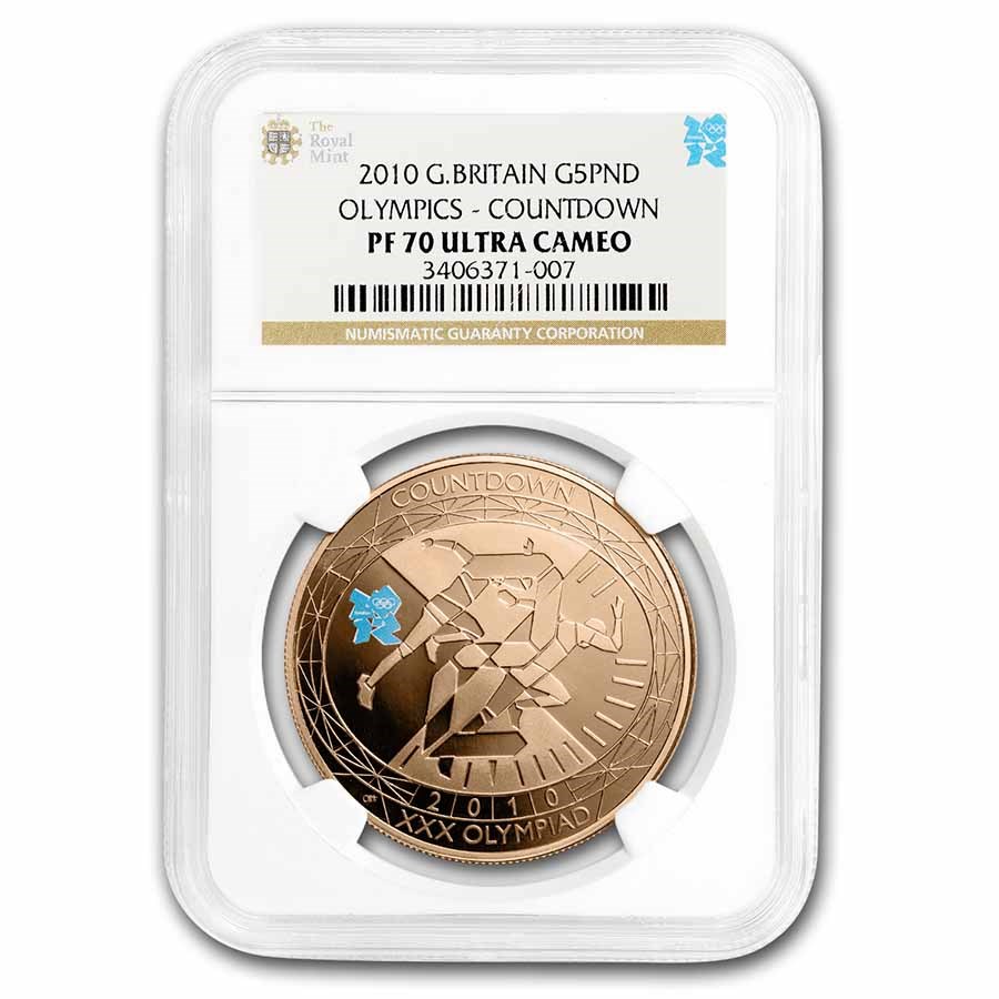 2010 Great Britain Gold £5 Olympic Countdown PF-70 NGC