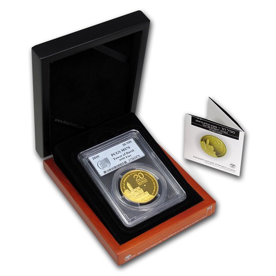 2010 Israel 1 oz Gold Tower of David MS-70 PCGS