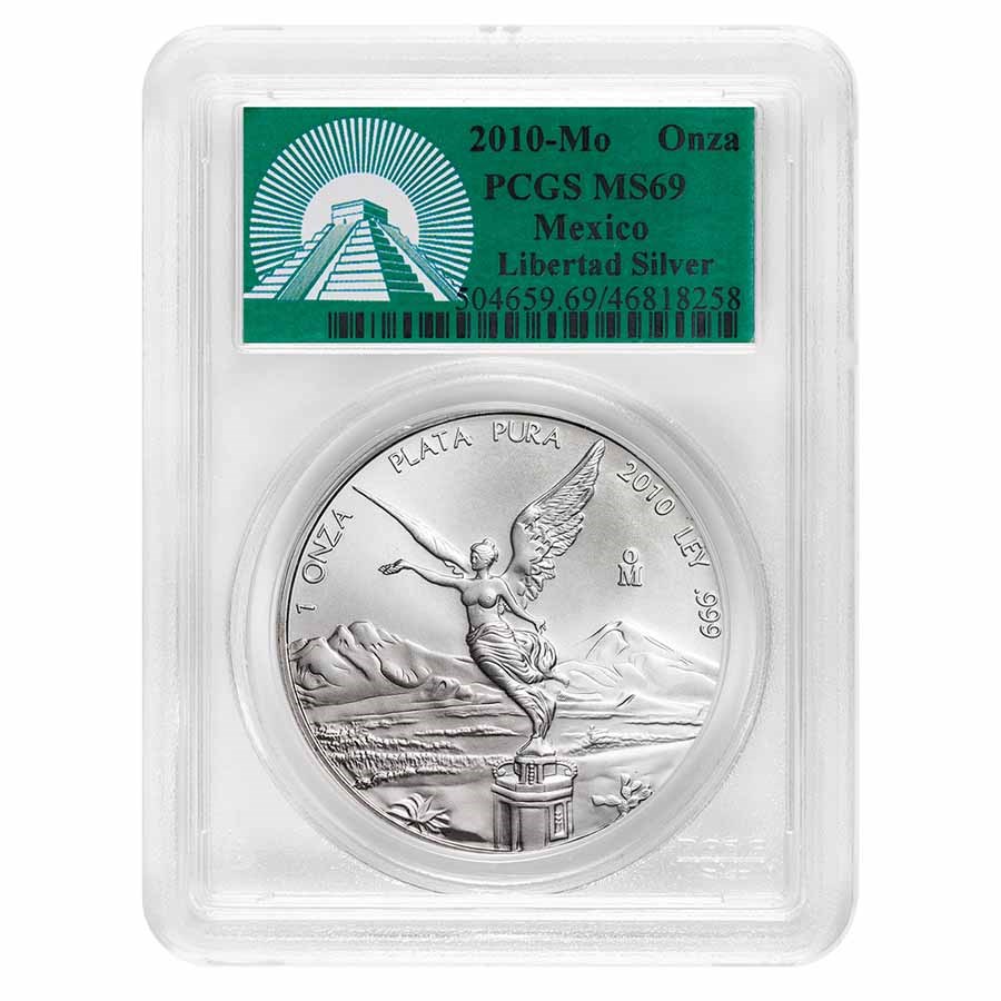 2010 Mexico 1 oz Silver Libertad MS-69 PCGS (Green Label)