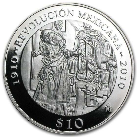 2010 Mexico 2 oz Proof Silver Revolutionary Woman (w/Box & CoA) 2010 Mexico 2 oz Proof Silver Revolutionary Woman (w/Box & CoA)