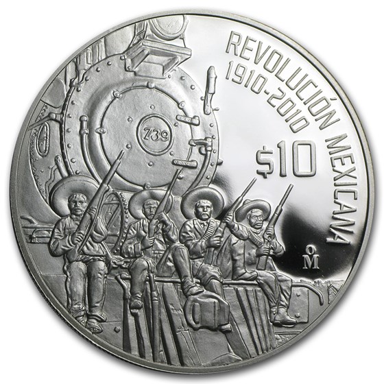 2010 Mexico 2 oz Proof Silver The Railroad (w/Box & CoA) 2010 Mexico 2 oz Proof Silver The Railroad (w/Box & CoA)