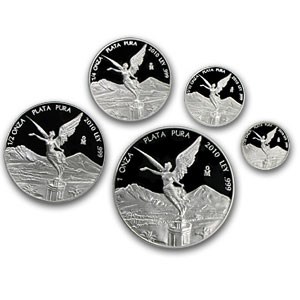 2010 Mexico 5-Coin Silver Libertad Proof Set (1.9 oz, Wood Box) 2010 Mexico 5-Coin Silver Libertad Proof Set (1.9 oz, Wood Box)