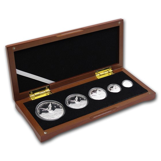 2010 Mexico 5-Coin Silver Libertad Proof Set (1.9 oz, Wood Box) 2010 Mexico 5-Coin Silver Libertad Proof Set (1.9 oz, Wood Box)