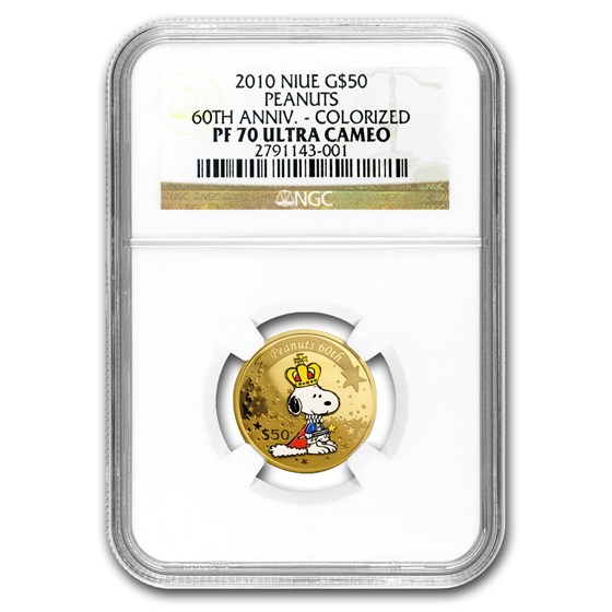 2010 Niue Gold $50 Peanuts 60th Anniv PF-70 NGC (Colorized) 2010 Niue Gold $50 Peanuts 60th Anniv PF-70 NGC (Colorized)