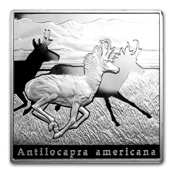 2010 Niue Proof Silver $1 Oddities of Nature Pronghorn