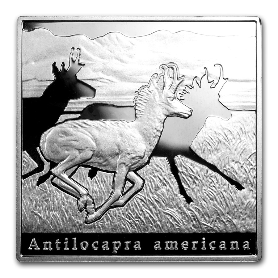 2010 Niue Proof Silver $1 Oddities of Nature Pronghorn