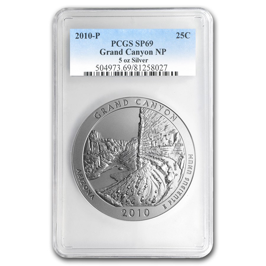 2010-P 5 oz Silver ATB Grand Canyon SP-69 PCGS