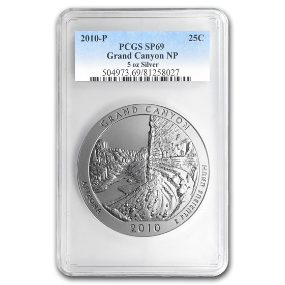2010-P 5 oz Silver ATB Grand Canyon SP-69 PCGS 2010-P 5 oz Silver ATB Grand Canyon SP-69 PCGS