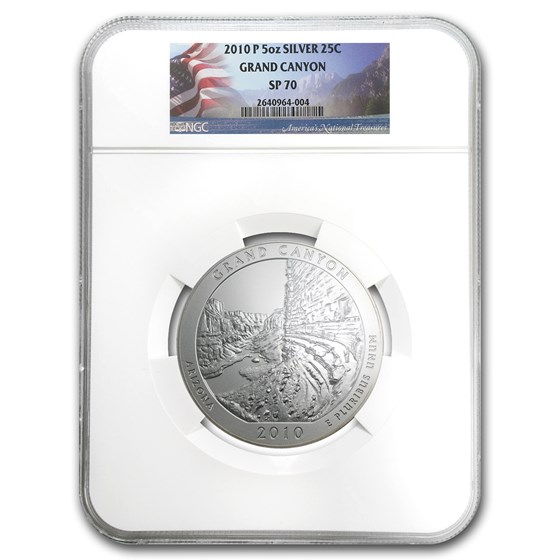 2010-P 5 oz Silver ATB Grand Canyon SP-70 NGC 2010-P 5 oz Silver ATB Grand Canyon SP-70 NGC
