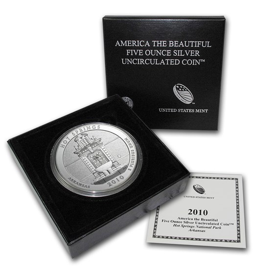 2010-P 5 oz Silver ATB Hot Springs (w/Box & COA) 2010-P 5 oz Silver ATB Hot Springs (w/Box & COA)