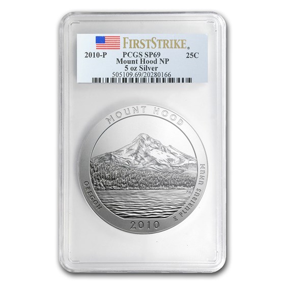 2010-P 5 oz Silver ATB Mount Hood SP-69 PCGS (FirstStrike®) 2010-P 5 oz Silver ATB Mount Hood SP-69 PCGS (FirstStrike®)