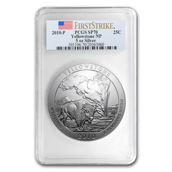 2010-P 5 oz Silver ATB Yellowstone SP-70 PCGS (FirstStrike®) 2010-P 5 oz Silver ATB Yellowstone SP-70 PCGS (FirstStrike®)