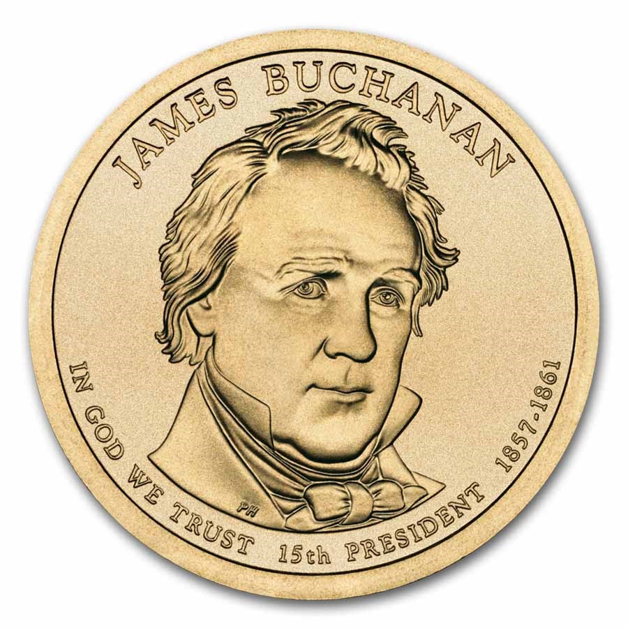 2010-P James Buchanan 25-Coin Roll Presidential Dollar BU