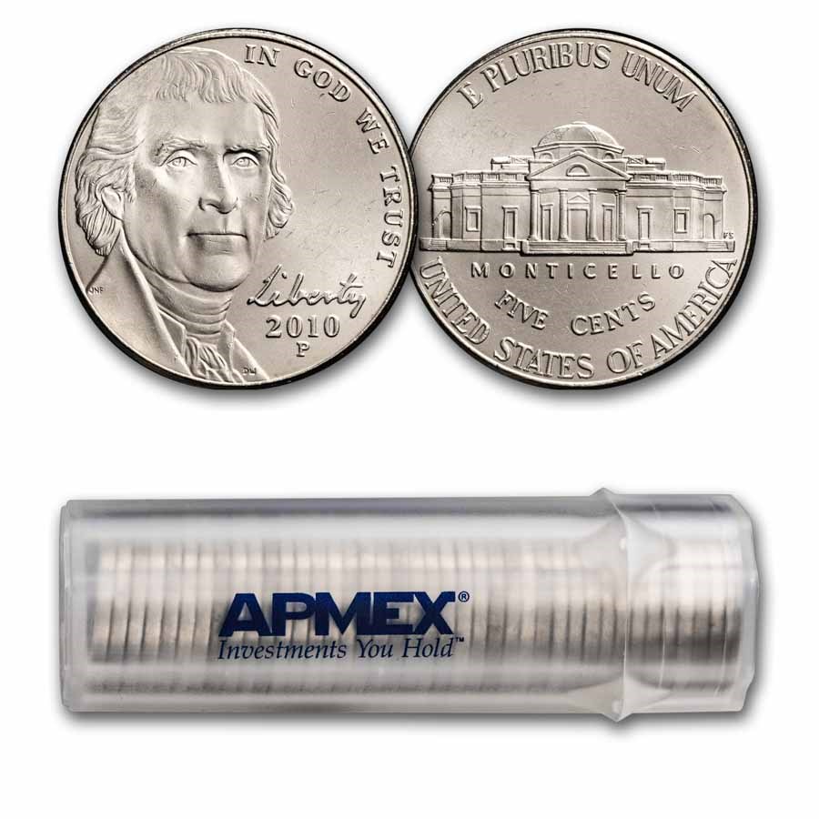 2010-P Jefferson Nickel 40-Coin Roll BU