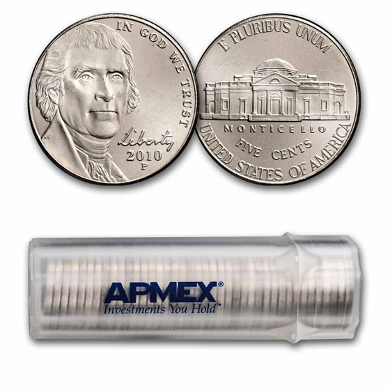 2010-P Jefferson Nickel 40-Coin Roll BU 2010-P Jefferson Nickel 40-Coin Roll BU