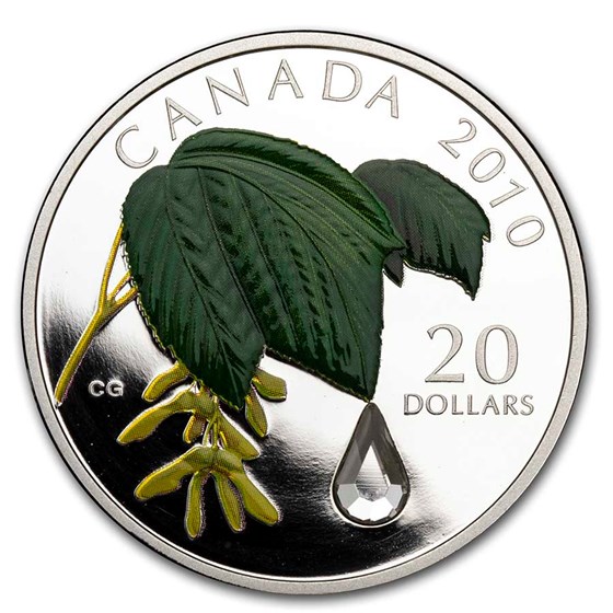 2010 RCM 1 oz Silver Maple Leaf Crystal Raindrop (No Box & COA) 2010 RCM 1 oz Silver Maple Leaf Crystal Raindrop (No Box & COA)