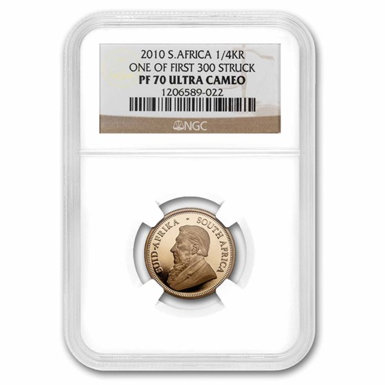 2010 S. Africa 1/4 oz Gold Krugerrand PF-70 NGC (1st 300 Struck) 2010 S. Africa 1/4 oz Gold Krugerrand PF-70 NGC (1st 300 Struck)
