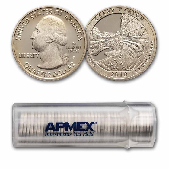 2010-S ATB Quarter Grand Canyon Park Gem Proof 40-Coin Roll 2010-S ATB Quarter Grand Canyon Park Gem Proof 40-Coin Roll