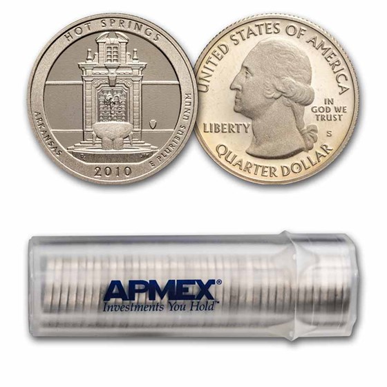 2010-S ATB Quarter Hot Springs Nat'l Park Gem Proof 40-Coin Roll 2010-S ATB Quarter Hot Springs Nat'l Park Gem Proof 40-Coin Roll