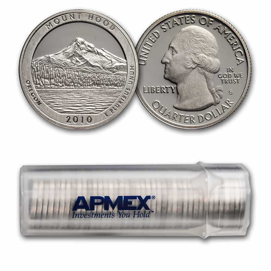 2010-S ATB Quarter Mt. Hood Forest Proof 40-Coin Roll (Silver)