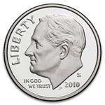 2010-S Roosevelt Dime 50-Coin Roll Gem Proof (Silver)