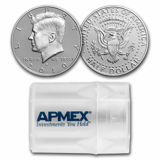 2010-S Silver Kennedy Half Dollar 20-Coin Roll Proof 2010-S Silver Kennedy Half Dollar 20-Coin Roll Proof