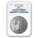 2010 Silver Eagle MS-70 NGC (ER, 25th Anniversary, Blue Label)