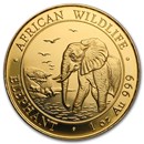 2010 Somalia 1 oz Gold African Elephant BU