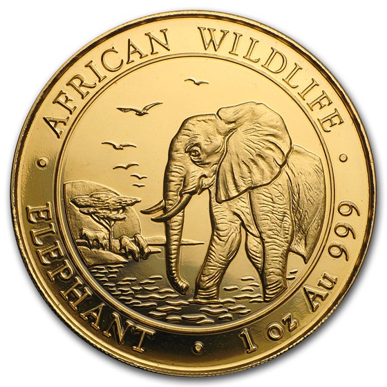 2010 Somalia 1 oz Gold African Elephant BU 2010 Somalia 1 oz Gold African Elephant BU