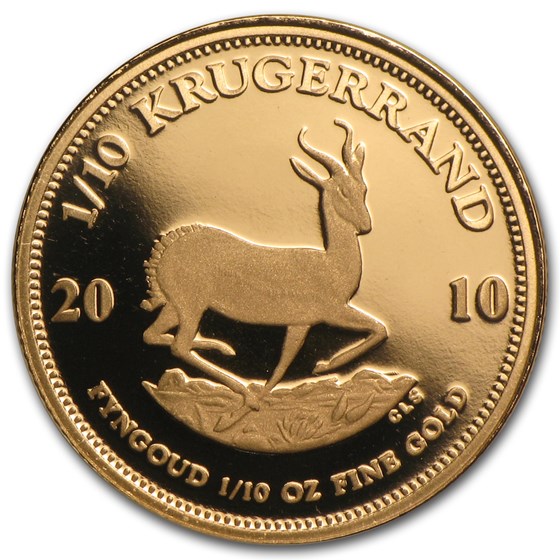 2010 South Africa 1/10 oz Proof Gold Krugerrand 2010 South Africa 1/10 oz Proof Gold Krugerrand
