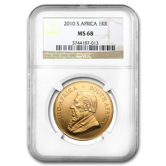 2010 South Africa 1 oz Gold Krugerrand MS-68 NGC 2010 South Africa 1 oz Gold Krugerrand MS-68 NGC