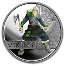 2010 Tuvalu 1 oz Proof Silver Great Warriors Series (Viking)