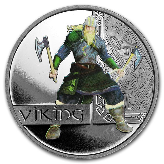 2010 Tuvalu 1 oz Proof Silver Great Warriors Series (Viking) 2010 Tuvalu 1 oz Proof Silver Great Warriors Series (Viking)