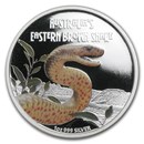 2010 Tuvalu 1 oz Silver Eastern Brown Snake Proof